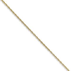 0.8mm, 10k Yellow Gold, Baby Rope Chain Necklace, 20 Inch